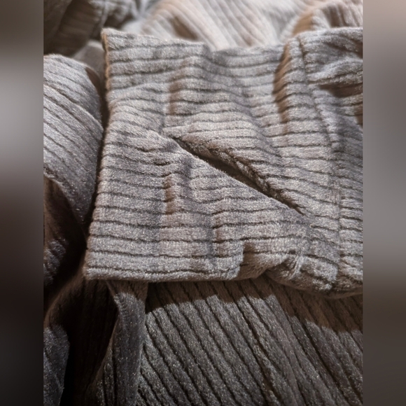 All in Motion Navy Black Velour Ribbed Zip-Up Hoodie Sz M - Picture 7 of 8